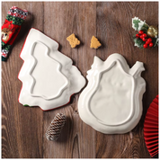 Prato de Cerâmica Natalino com Papai Noel Pintado à Mão  Sobremesas e Biscoitos  Home Gaju