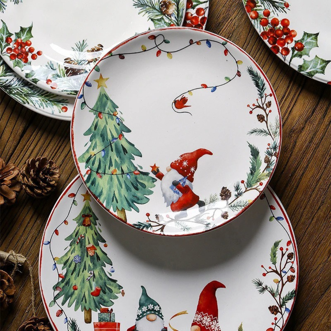 Pratos de Natal para Jantar sob a mesa