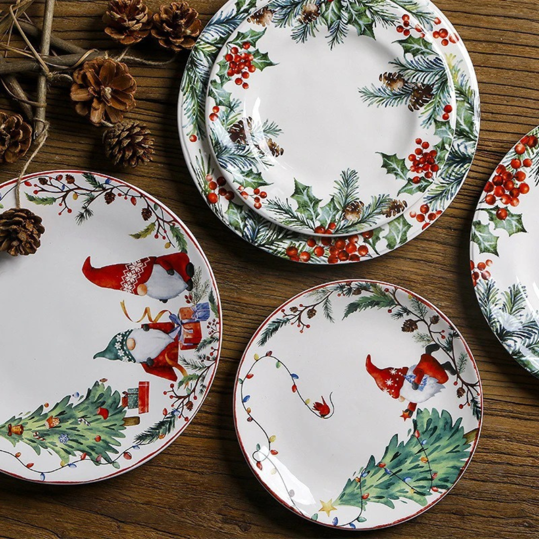 Prato de Natal para Jantar sob a mesa