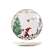 Prato de Jantar de Cerâmica com Tema de Natal - Papai Noel, Micro-ondas e Lava-louças  Home Gaju