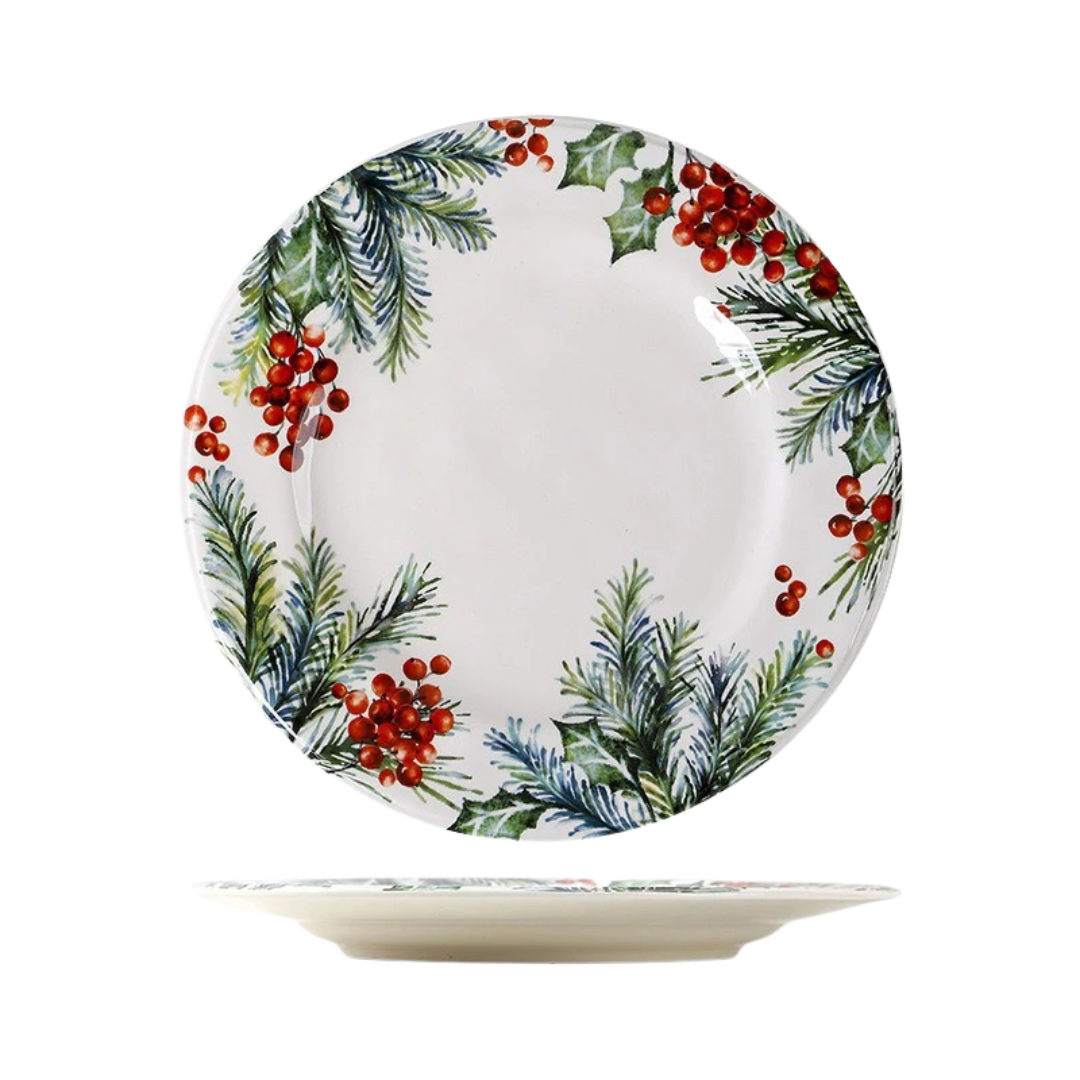 Detalhes do Prato de Natal para Jantar no fundo branco