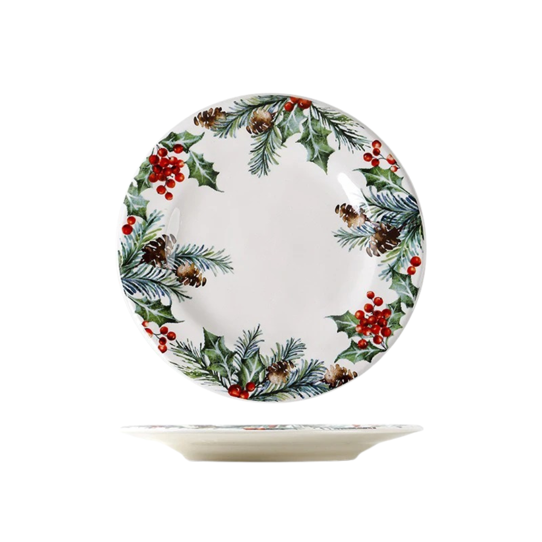 Prato de Natal para Jantar no fundo branco