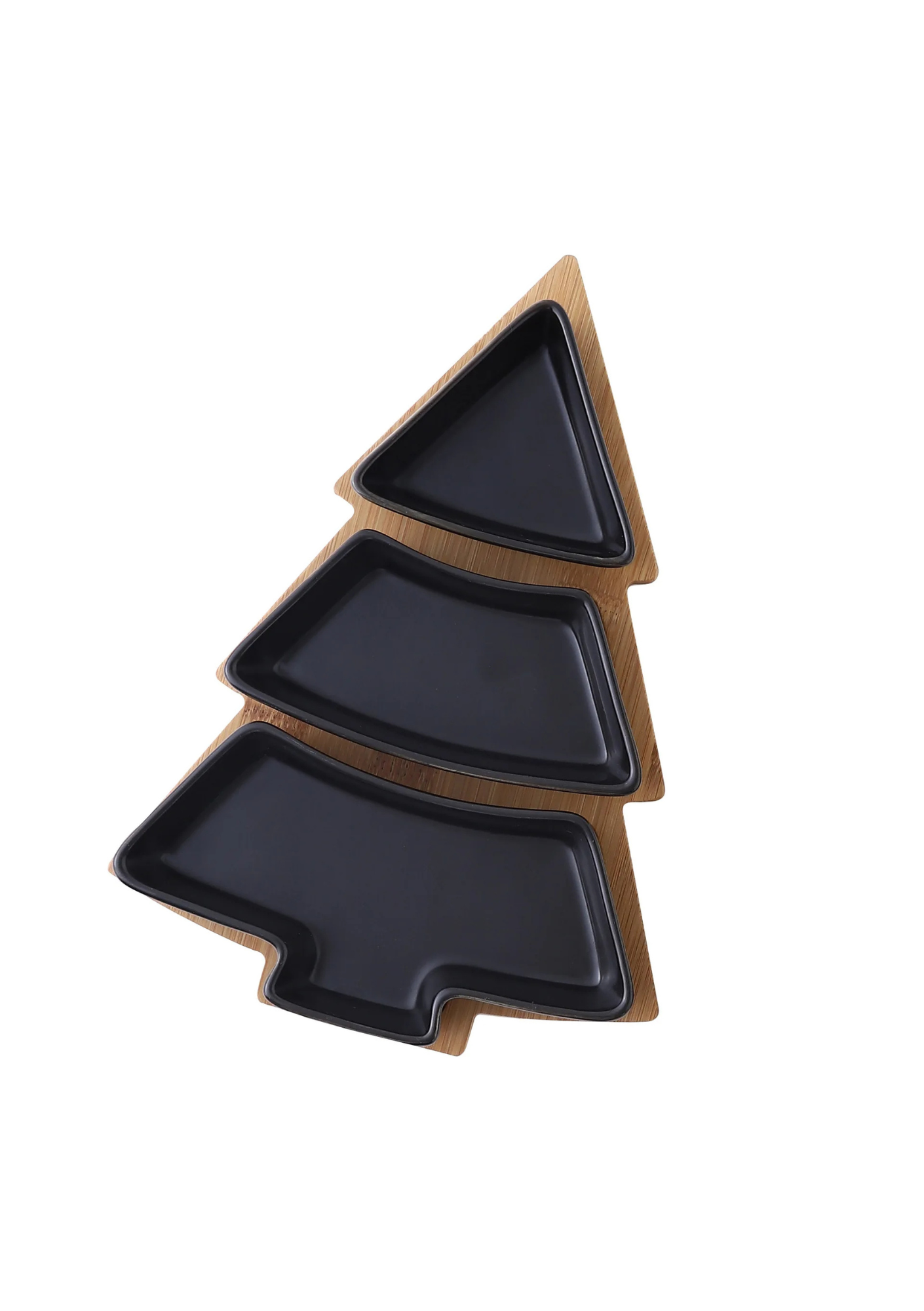 Prato de Sobremesa em Cerâmica Formato Árvore de Natal preto