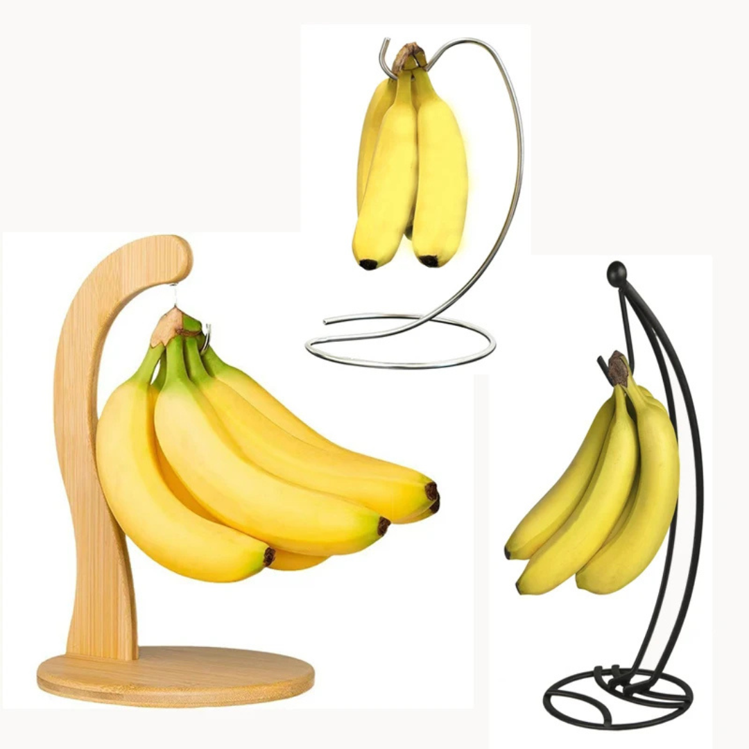 Rack de Banana com Ganchos em Bambu ou Ferro Suporte de Frutas Frescas | Home Gaju