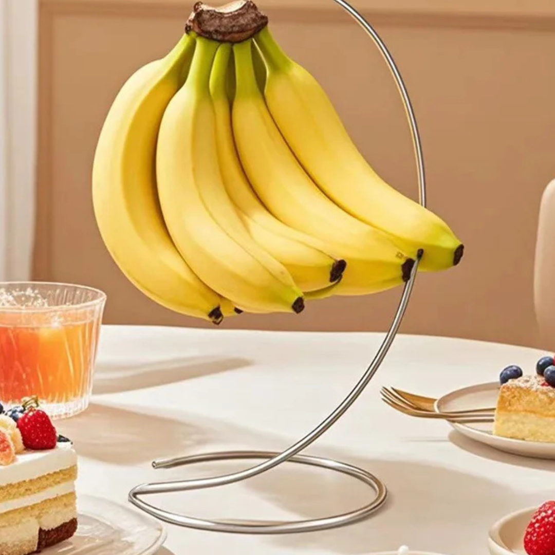 Rack de Banana com Ganchos em Bambu ou Ferro Suporte de Frutas Frescas | Home Gaju