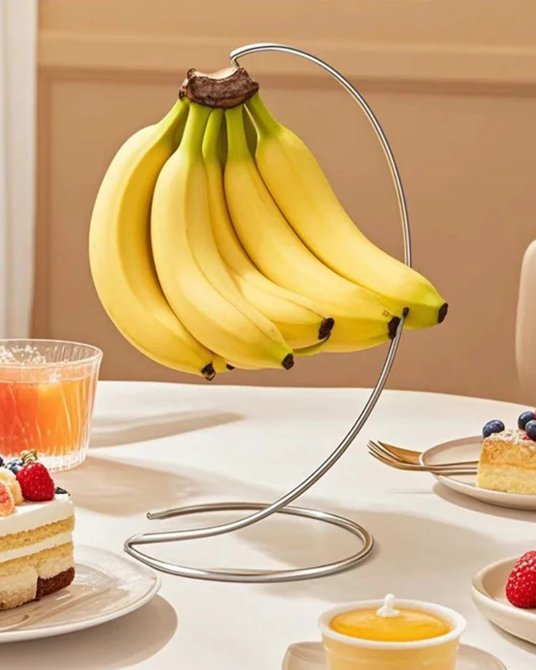 Rack de Banana com Ganchos em Bambu ou Ferro Suporte de Frutas Frescas | Home Gaju