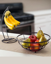 Rack de Banana com Ganchos em Bambu ou Ferro Suporte de Frutas Frescas | Home Gaju