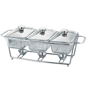  Rechaud Aquecedor de Alimentos Luxo para Buffet 1,5L | Aço Inoxidável e Vidro Temperado | Home Gaju