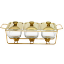  Rechaud Aquecedor de Alimentos Luxo para Buffet 1,5L | Aço Inoxidável e Vidro Temperado | Home Gaju