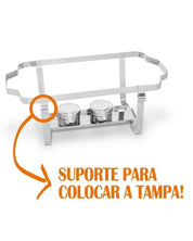 Rechaud Retangular de Aço Inox 9L com 2 Cubas Banho Maria Profissional | Home Gaju