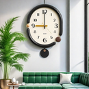 Relógio de Parede Oscilante Vintage Design Oval na sala de estar