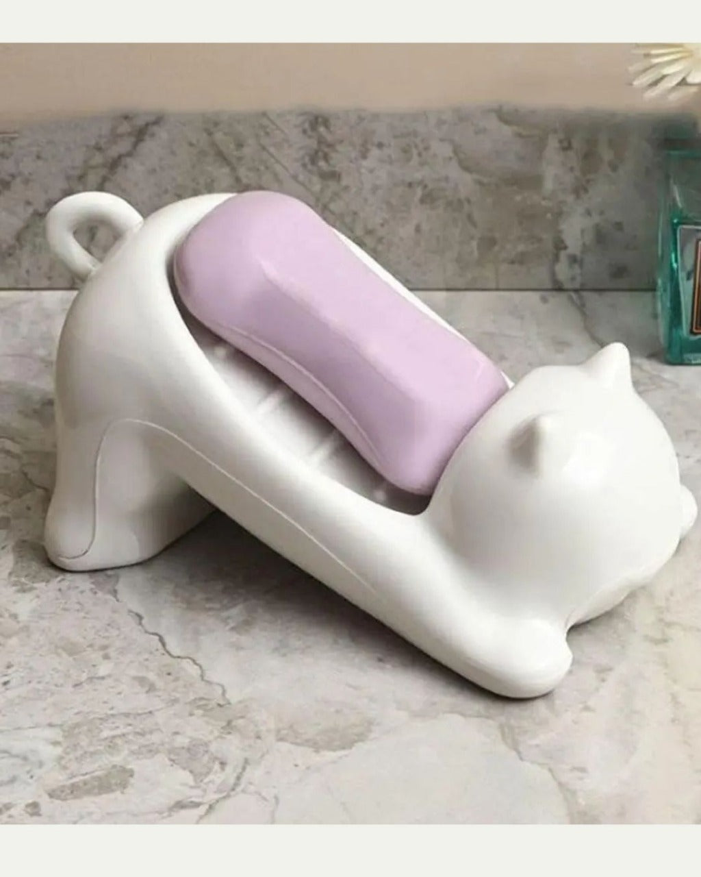 Saboneteira Gato com Dreno Criativo para Banheiro | Home Gaju