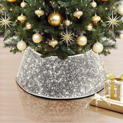 Saia para Árvore de Natal com Lantejoulas Impressas saia de prata