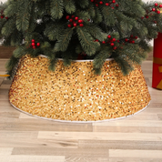 Saia para Árvore de Natal com Lantejoulas Impressas saia dourada