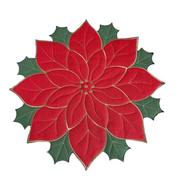Sousplat Poinsétia Bordado para Natal Jogo Americano para Decoração de Mesa  Home Gaju Loja de Mesa Posta Home Gaju