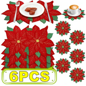 Sousplat Poinsétia Bordado para Natal Jogo Americano para Decoração de Mesa  Home Gaju Loja de Mesa Posta Home Gaju