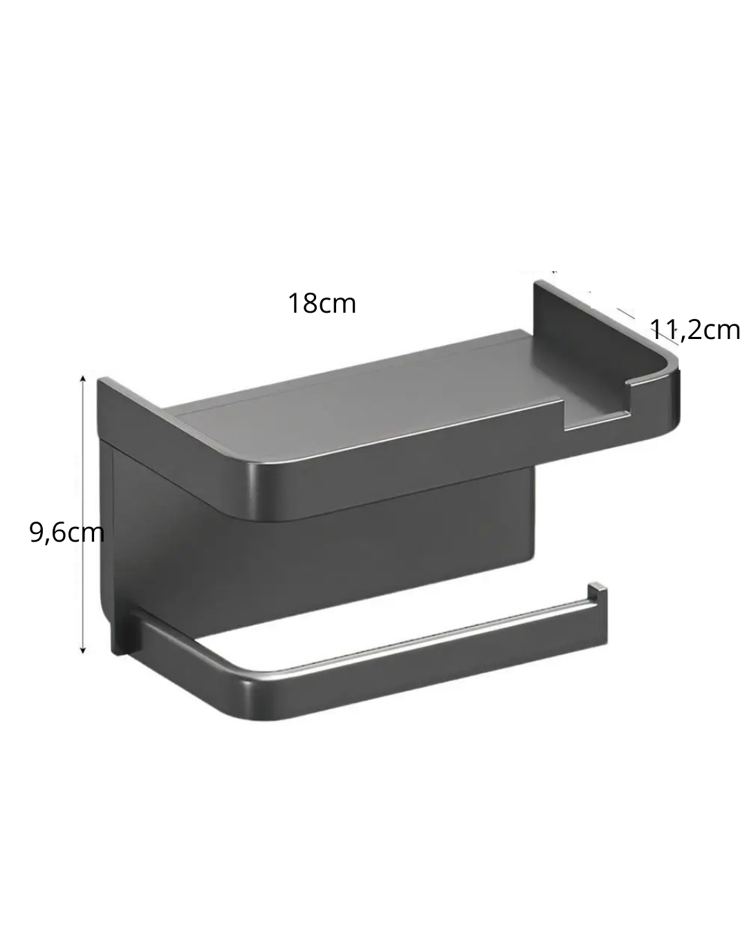Suporte de Papel Higiênico Adesivo com Prateleira | Home Gaju