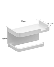 Suporte de Papel Higiênico Adesivo com Prateleira | Home Gaju