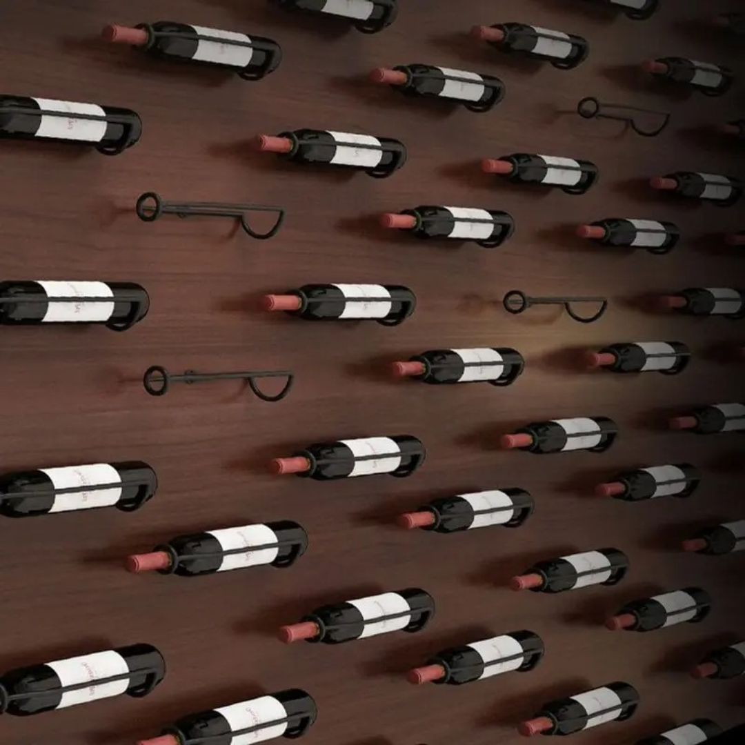 Suporte de Parede para Vinho em Metal – Armazenamento e Exibição de Bebidas, Design Moderno