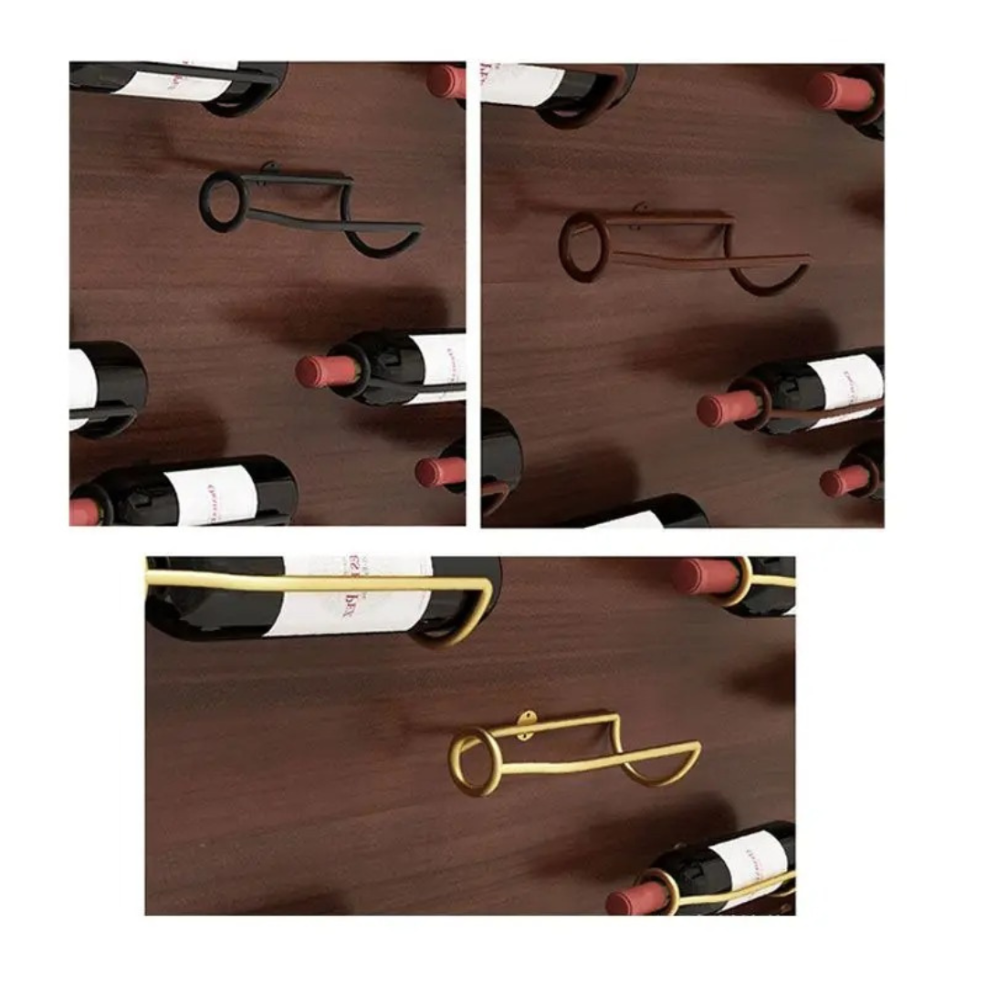 Suporte de Parede para Vinho em Metal – Armazenamento e Exibição de Bebidas, Design Moderno