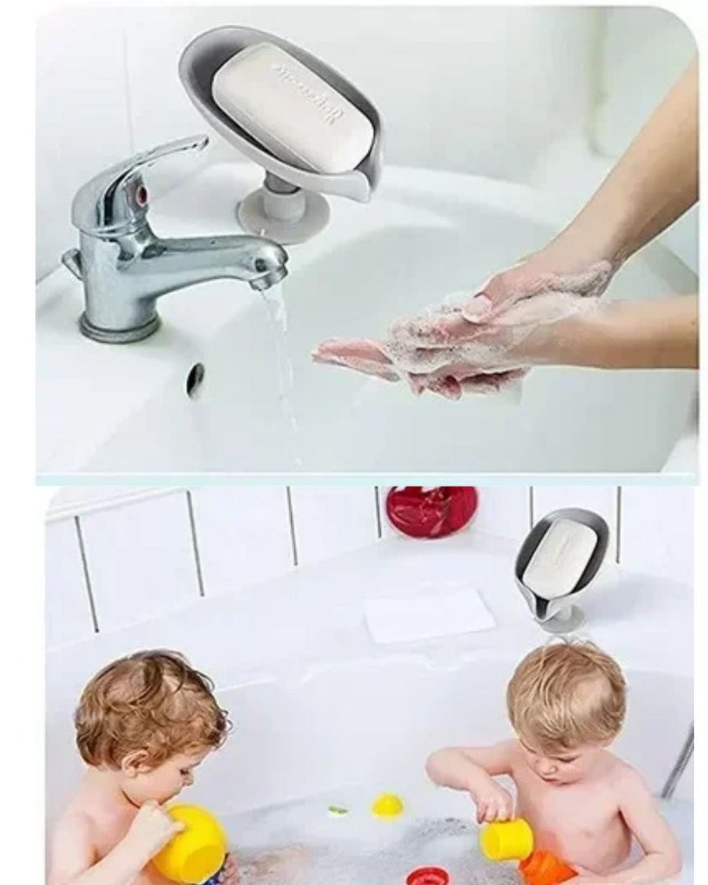 Suporte de Sabão com Ventosa e Dreno em Forma de Folha para Banheiro e Cozinha | Home Gaju