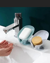 Suporte de Sabão com Ventosa e Dreno em Forma de Folha para Banheiro e Cozinha | Home Gaju