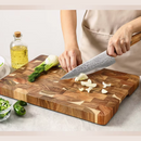Tábua de Corte Dupla Face em Madeira de Acácia Premium Ecológica e Durável Loja de Itens para Cozinha Home Gaju