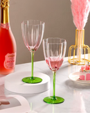 Taça Flauta de Vidro Vintage Floral Estilo Europeu com 240ml e 380ml | Formato Tulipa | Loja de Taças Online Home Gaju