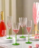 Taça Flauta de Vidro Vintage Floral Estilo Europeu com 240ml e 380ml | Formato Tulipa | Loja de Taças Online Home Gaju