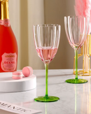 Taça Flauta de Vidro Vintage Floral Estilo Europeu com 240ml e 380ml | Formato Tulipa | Loja de Taças Online Home Gaju