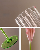 Taça Flauta de Vidro Vintage Floral Estilo Europeu com 240ml e 380ml | Formato Tulipa | Loja de Taças Online Home Gaju