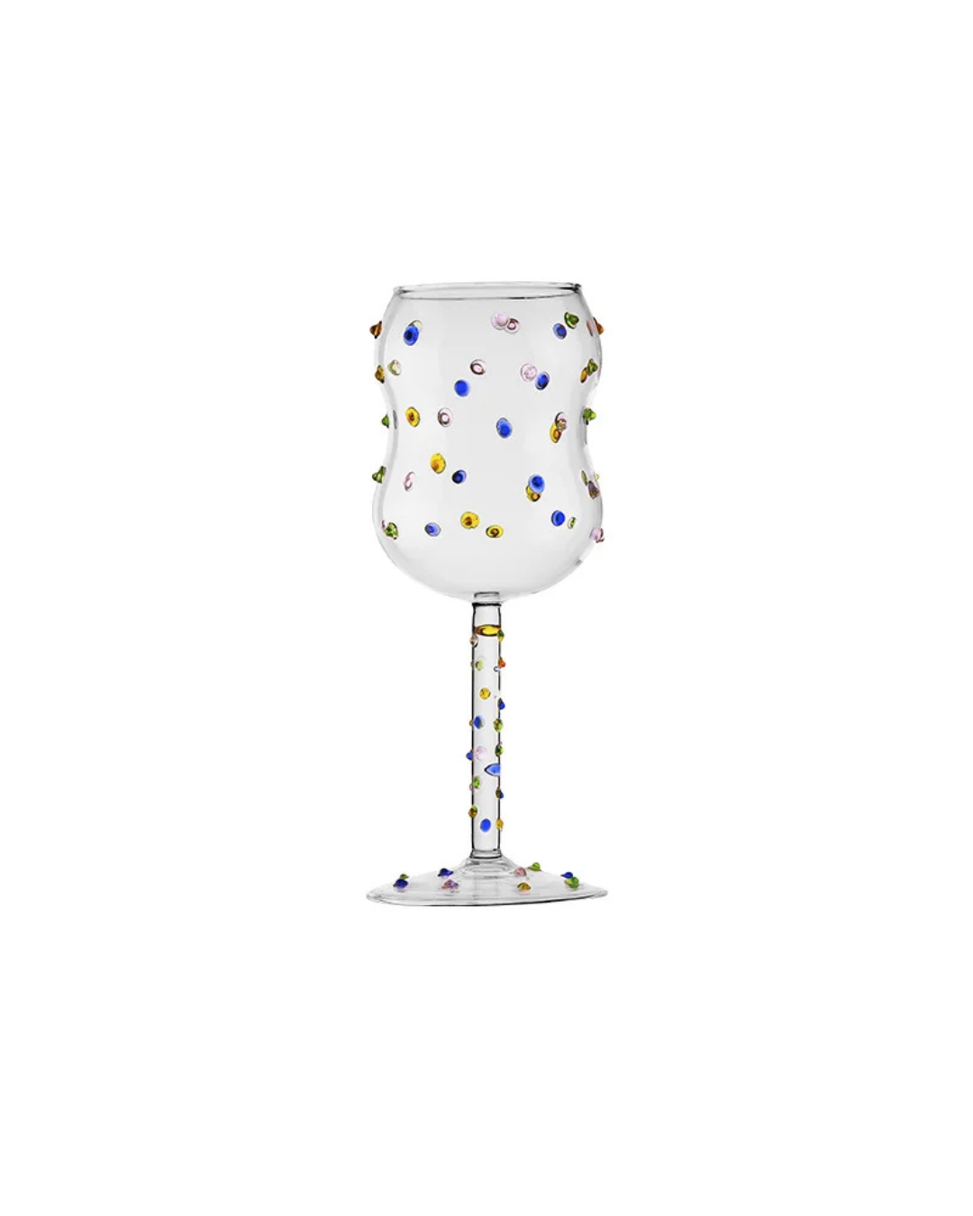 Taça de Vidro com Pontos Coloridos 300ml Vinho Branco e Tinto | Home Gaju