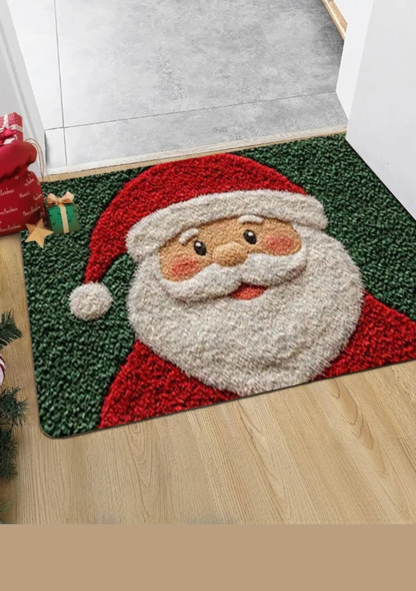 Tapete de Porta Feliz Natal Papai Noel na Entrada