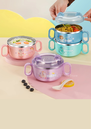 Tigela lancheira infantil em aço inox 304 com alça | Home Gaju
