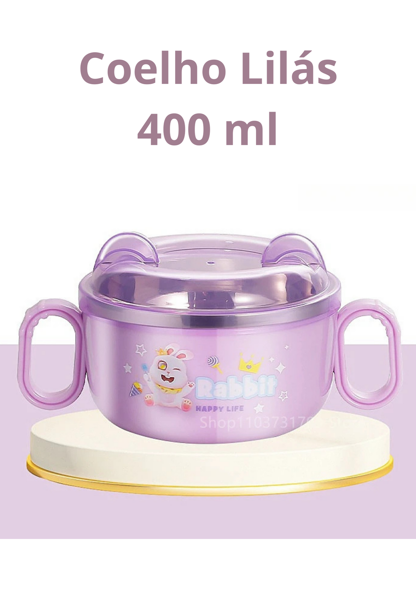 Tigela lancheira infantil em aço inox 304 com alça | Home Gaju