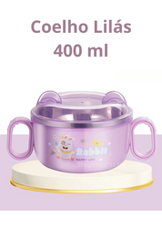 Tigela lancheira infantil em aço inox 304 com alça | Home Gaju