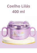Tigela lancheira infantil em aço inox 304 com alça | Home Gaju