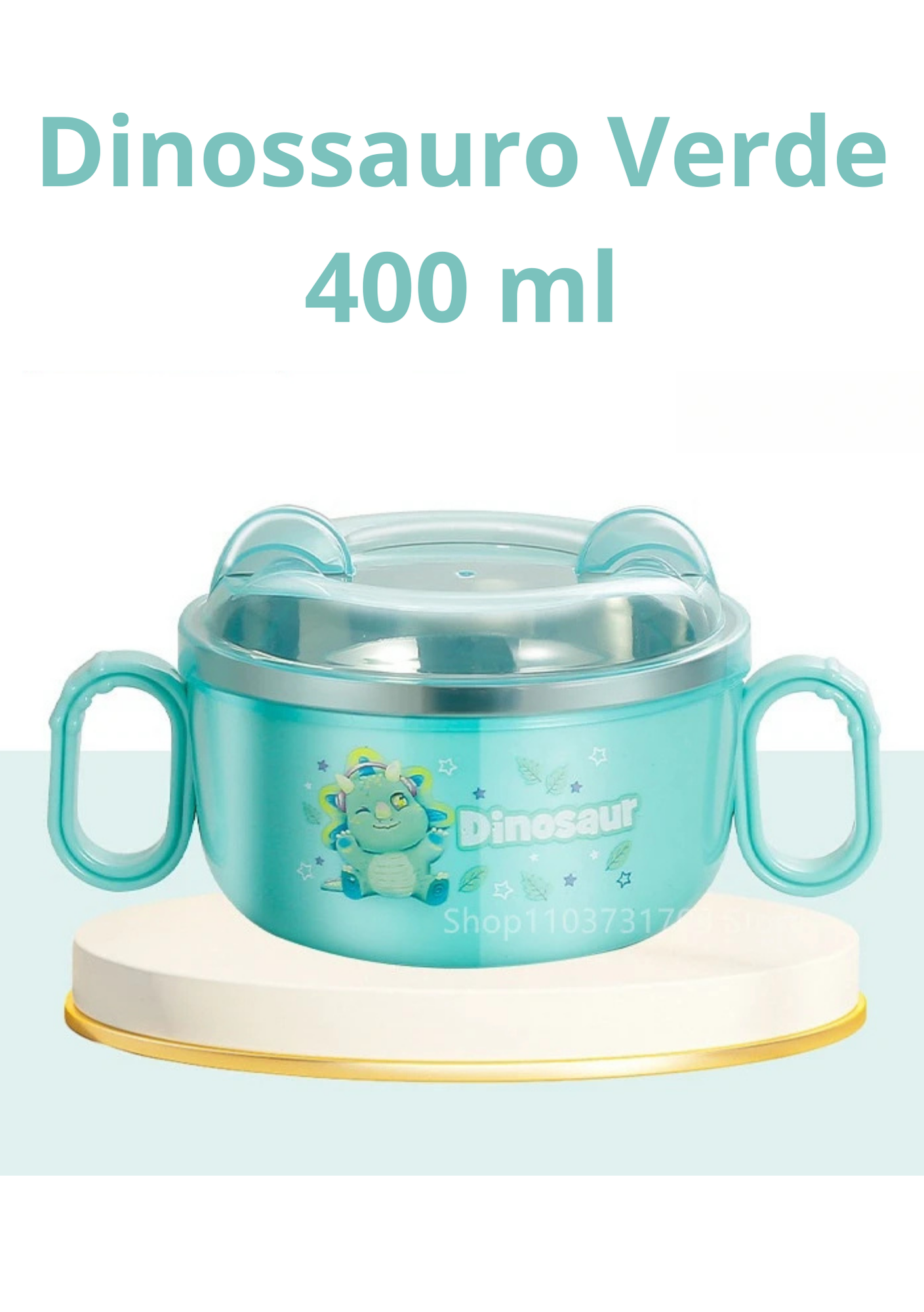 Tigela lancheira infantil em aço inox 304 com alça | Home Gaju