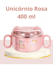 Tigela lancheira infantil em aço inox 304 com alça | Home Gaju