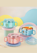 Tigela lancheira infantil em aço inox 304 com alça | Home Gaju