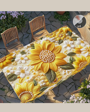 Toalha de Mesa com Flor 3D Amarela Decoração Primavera Verão | Home Gaju