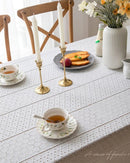 Toalha de Mesa de Algodão Branco com Bordado Francês Loja Online de Mesa Posta Home Gaju