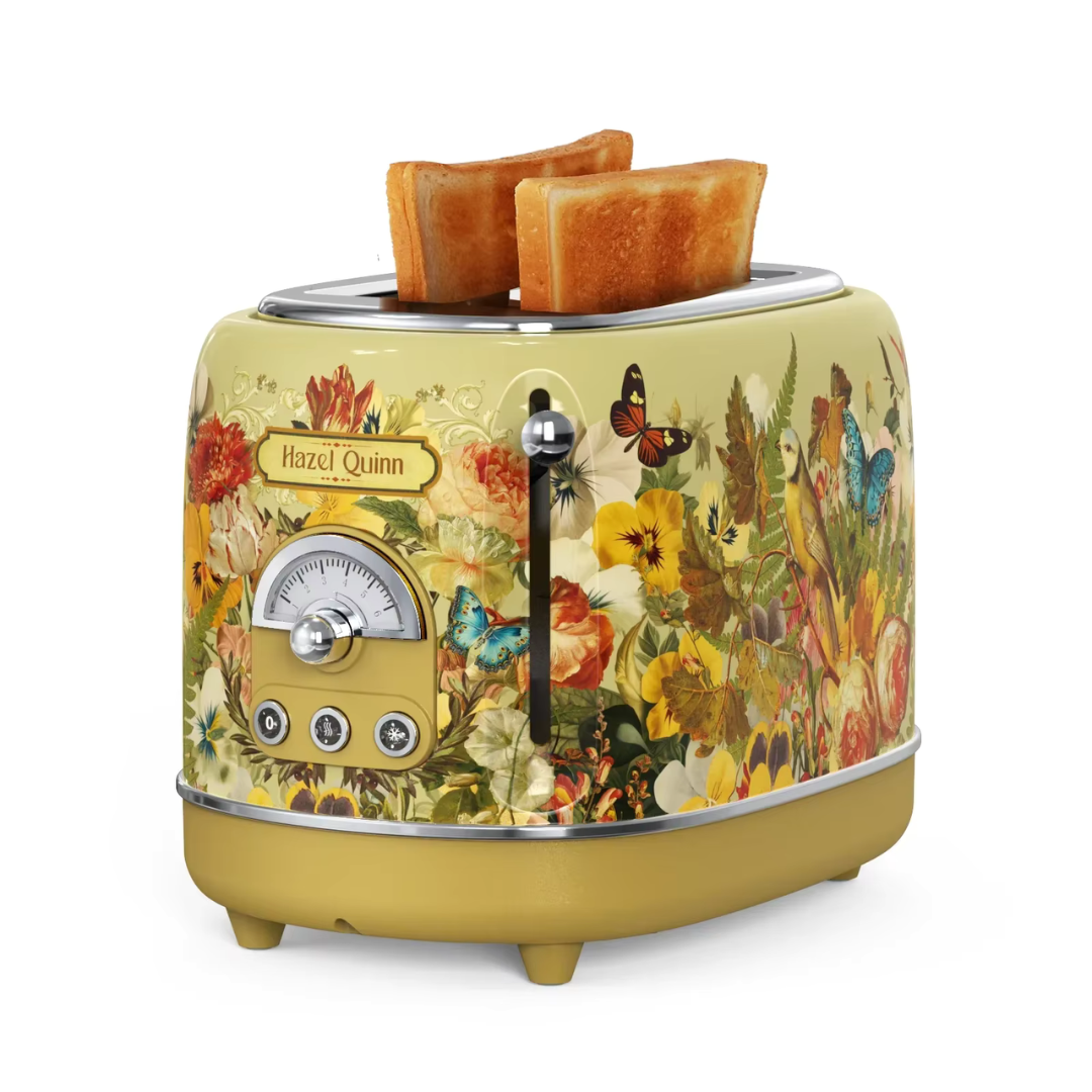 Torradeira Vintage Retrô Pintado a Mão para 2 Fatias com Função Automática | Controle de Escurecimento | Home Gaju