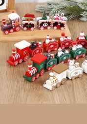 Trem de Madeira Decorativo Natalino