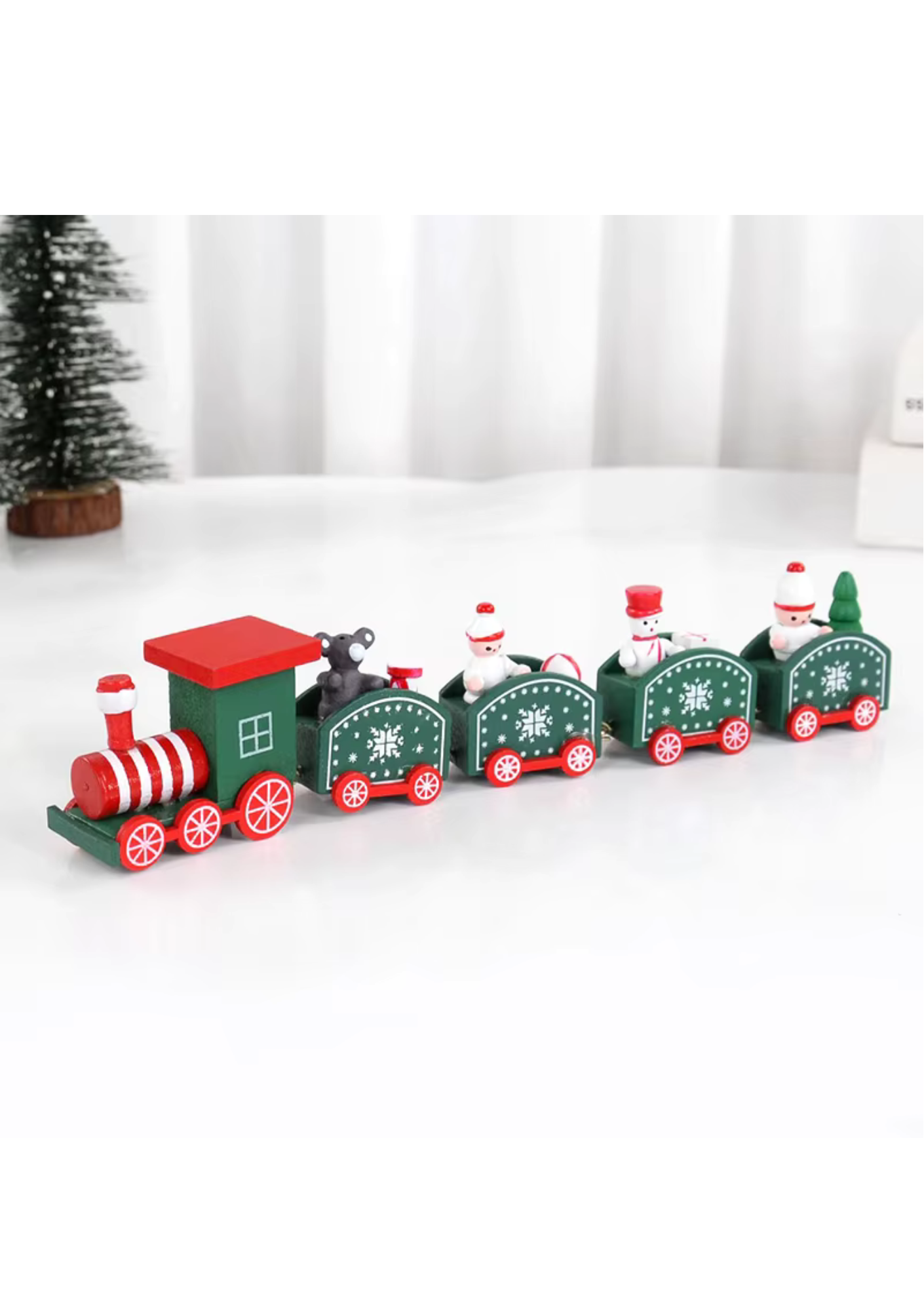 Trem de Madeira Decorativo Natalino