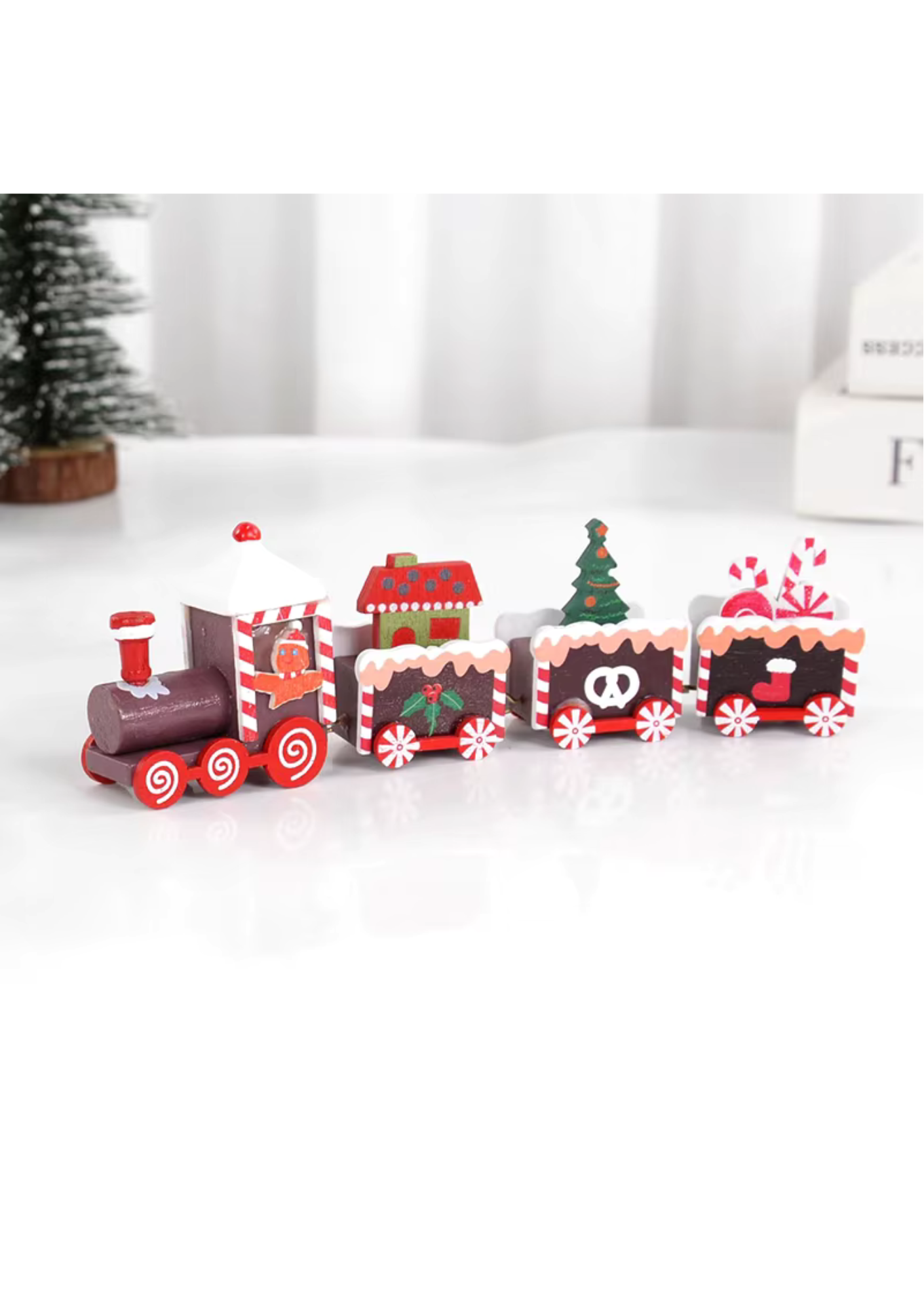 Trem de Madeira Decorativo Natalino