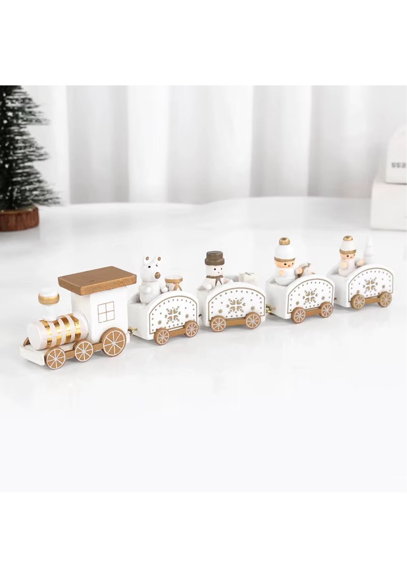 Trem de Madeira Decorativo Natalino