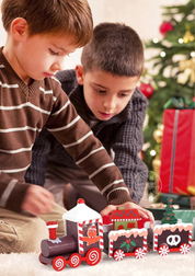 Trem de Madeira Decorativo Natalino