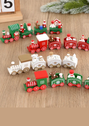 Trem de Madeira Decorativo Natalino