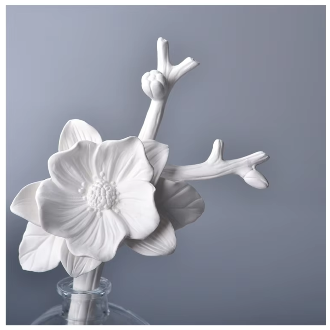 Vareta para Difusor em Cerâmica com Formato de Flor | Decoração de Fragrâncias para Casa | Home Gaju